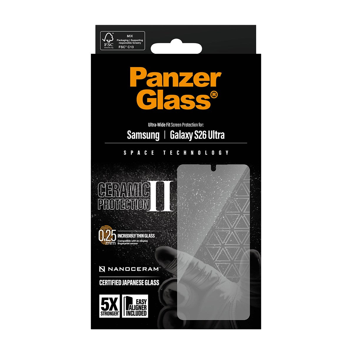 PanzerGlass® Ceramic Displayschutz Samsung Galaxy S26 Ultra | Ultra-Wide Fit m. EasyAligner